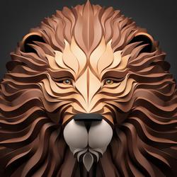 3d vector portraits of lion by maxim shkret promote