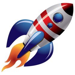 Space rocket emoji promote